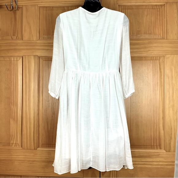 J.Gee white Prairie Dress, Slit Sleeve, lace, Size Medium - Picture 3 of 9